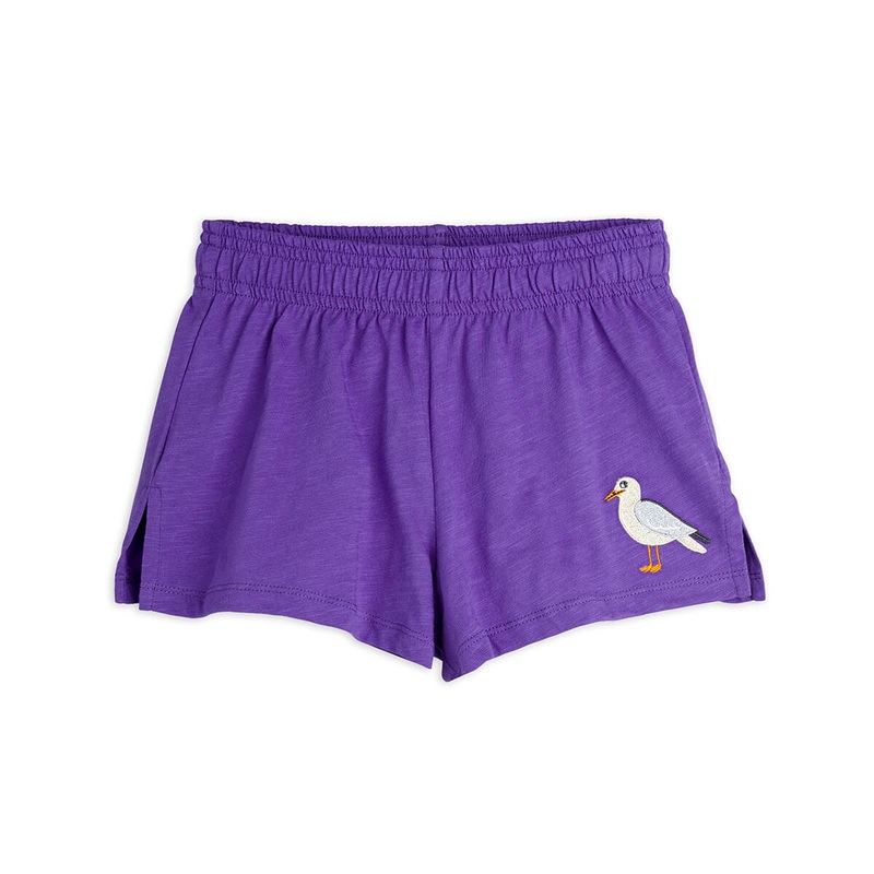 Seagull Embroidered Shorts in Purple by Mini Rodini
