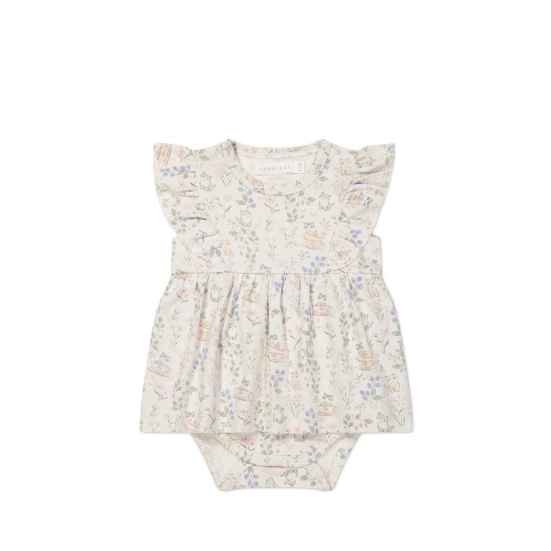 Jamie Kay Elianna Playsuit – Moons Garden Lavender – Organic Cotton