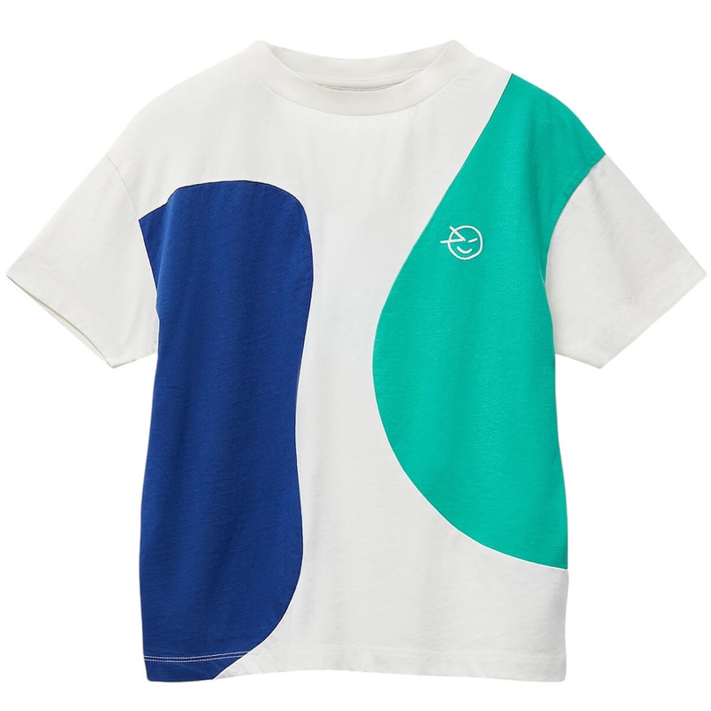 Keel Tee in Ecru, Blue & Green by Wynken