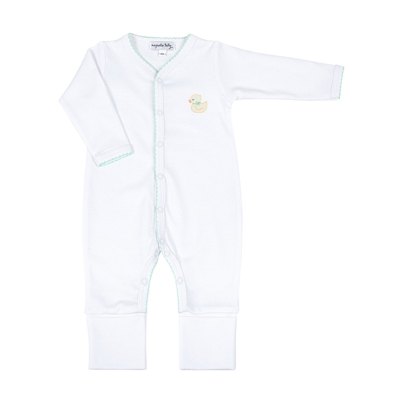 Precious Ducklings Embroidered Playsuit – Celery
