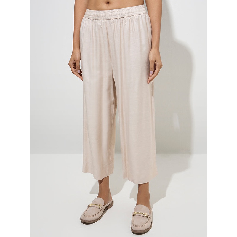 Zuba Beige Solid Ethnic Pants LBNU253622051574