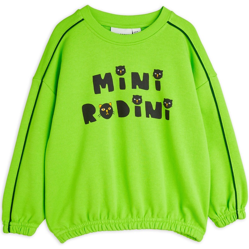 Cats Sweatshirt in Green by Mini Rodini