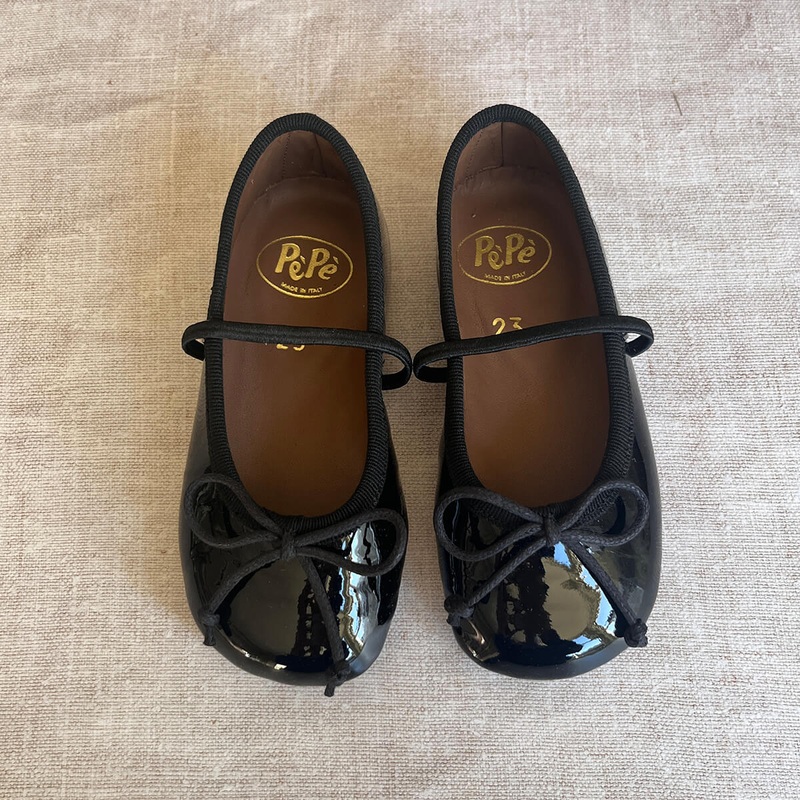 Darlyn Patent Leather Ballet Slippers in Black by PP