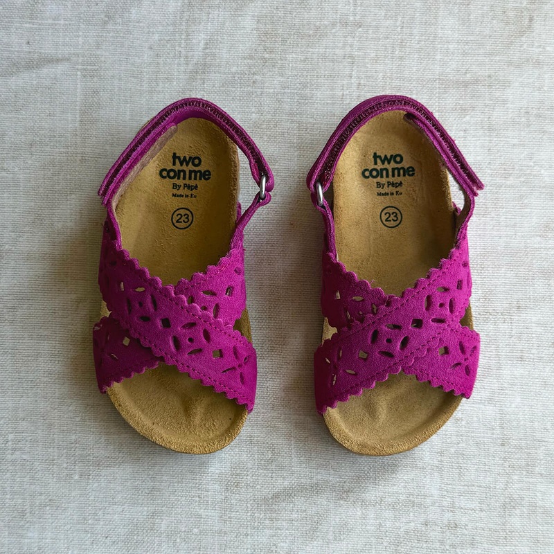 Ida Cut Out Sandals in Lampone Pink Suede by PP