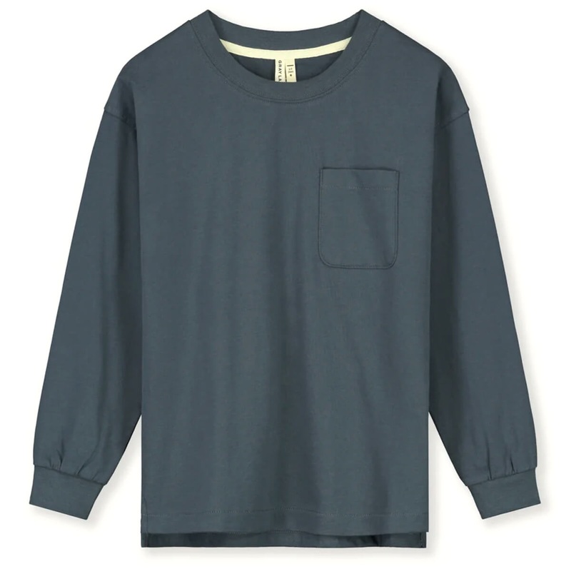 Oversized Long Sleeve Tee in Blue Grey by Gray Label