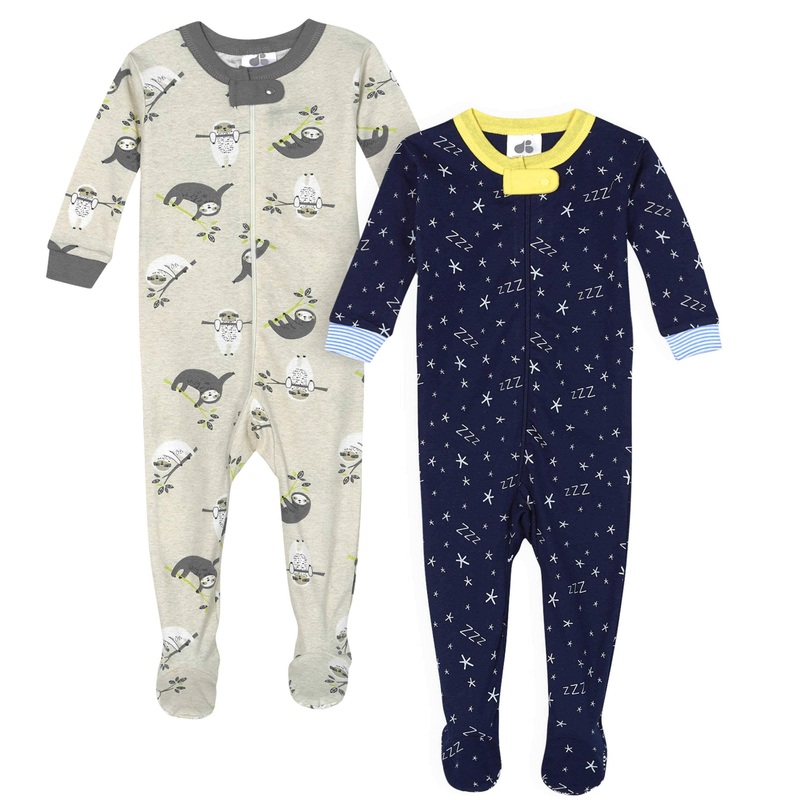 2-Pack Baby Boys’ Zzzzz & Sloth Organic Sleep ‘n Play