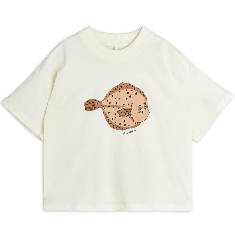 Flundra T Shirt in Off White by Mini Rodini