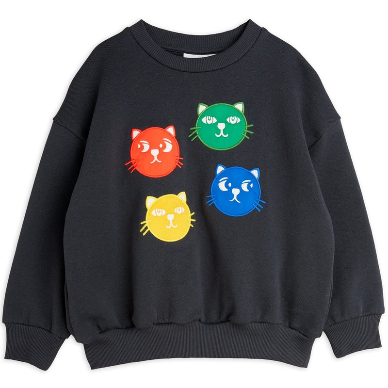 Cool Cats Sweatshirt in Black by Mini Rodini