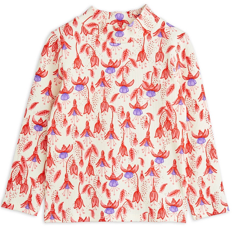 Fuchsia AOP High Neck Long Sleeve Tee by Mini Rodini