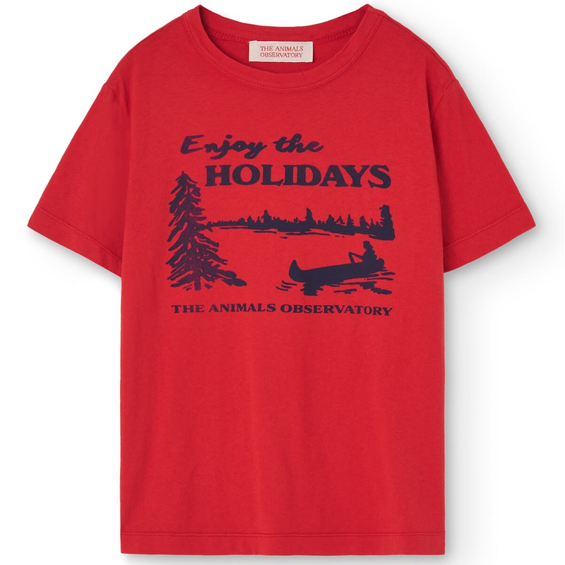 Rooster Kids T-shirt in Red by The Animals Observatory