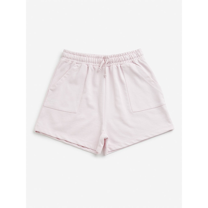 Y&F Kids Pink Mid Rise Cotton Shorts