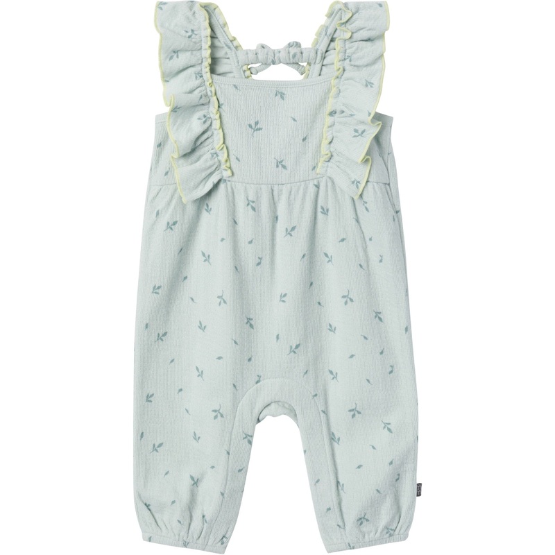 Baby Girls Sky Leaves Ruffles Long Leg Romper