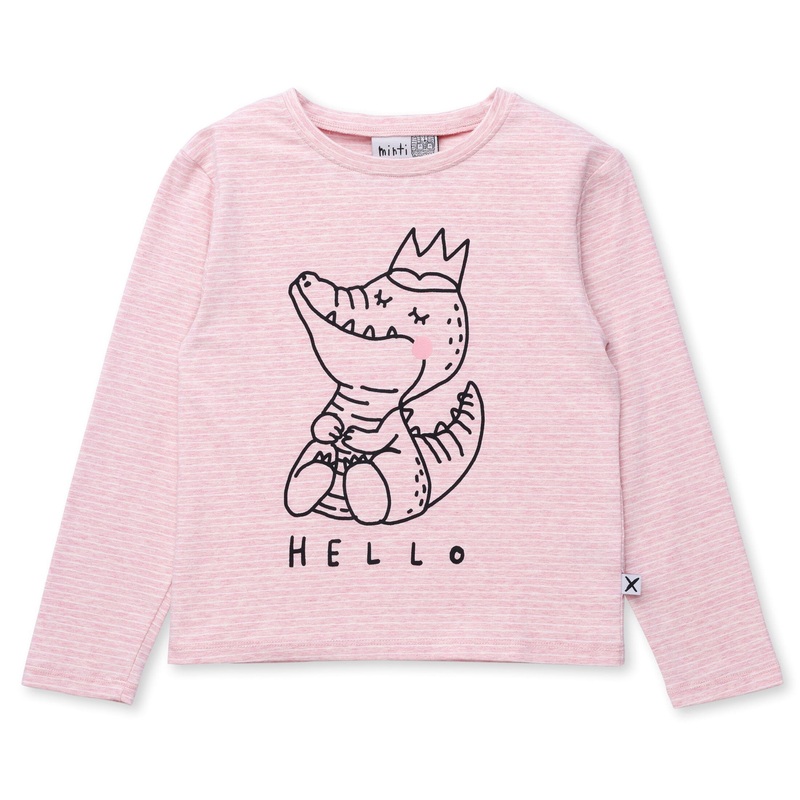 Minti Crown Croc Tee – Candy Marle Stripe
