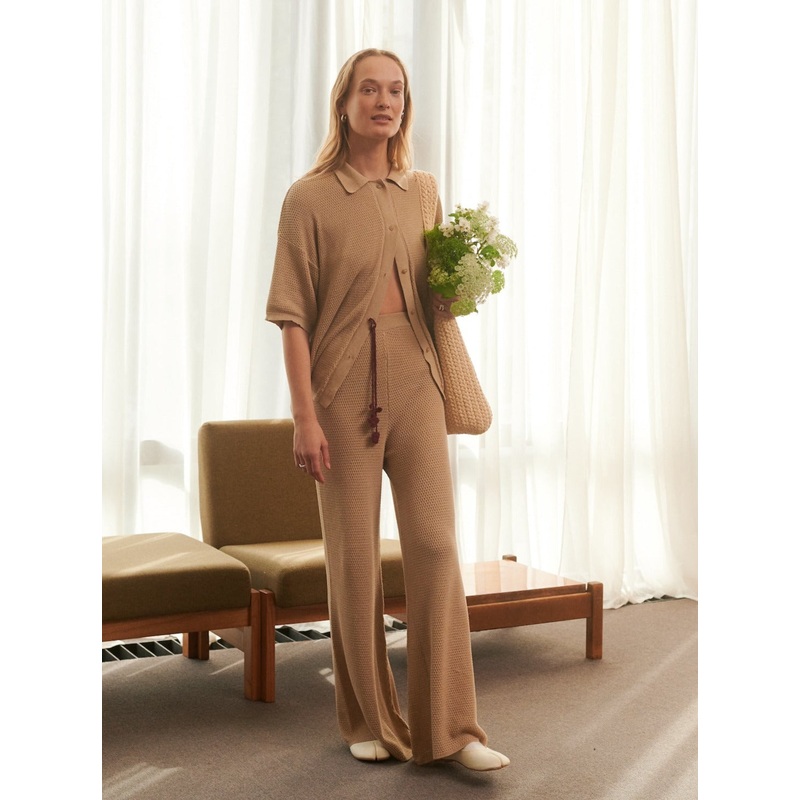 Sutemos Cotton Pants – Straw