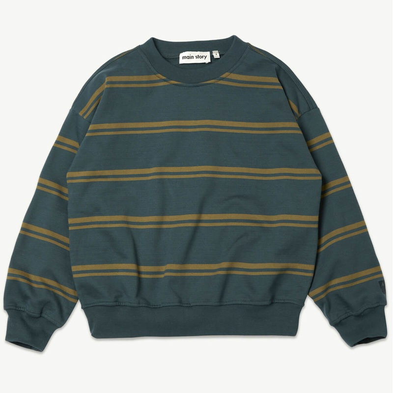 Bubble Sweatshirt in Dark Shadow Stripe by Main Story – Last One In Stock – 6 Years
