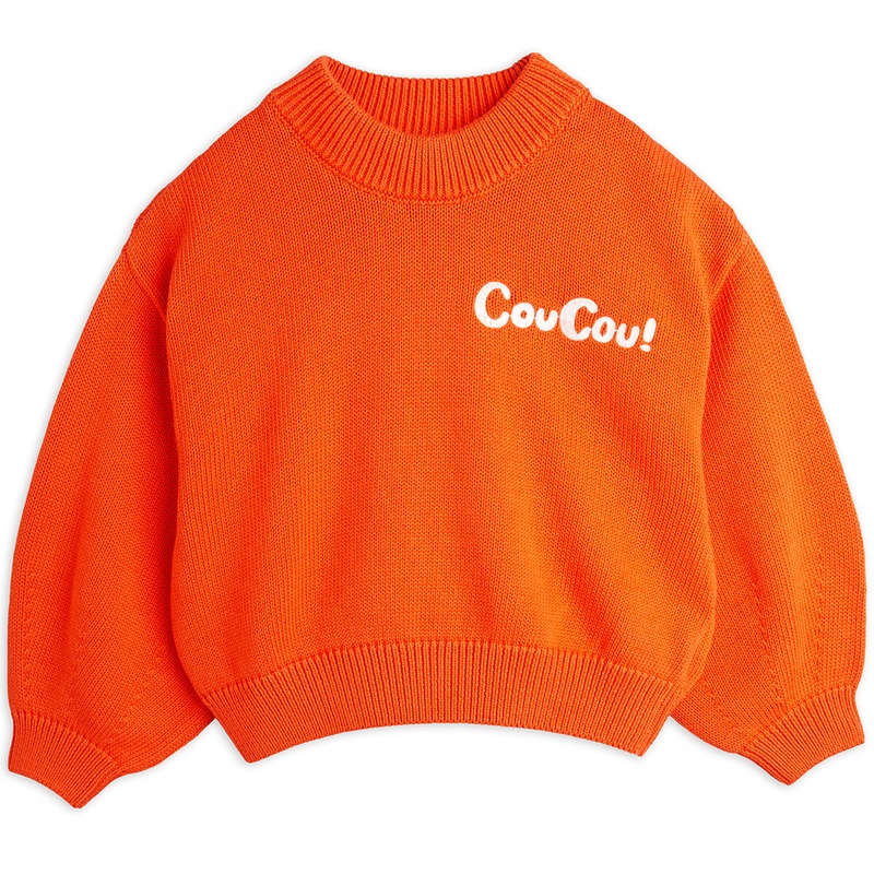 Coucou Balloon Sleeve Sweater in Red by Mini Rodini