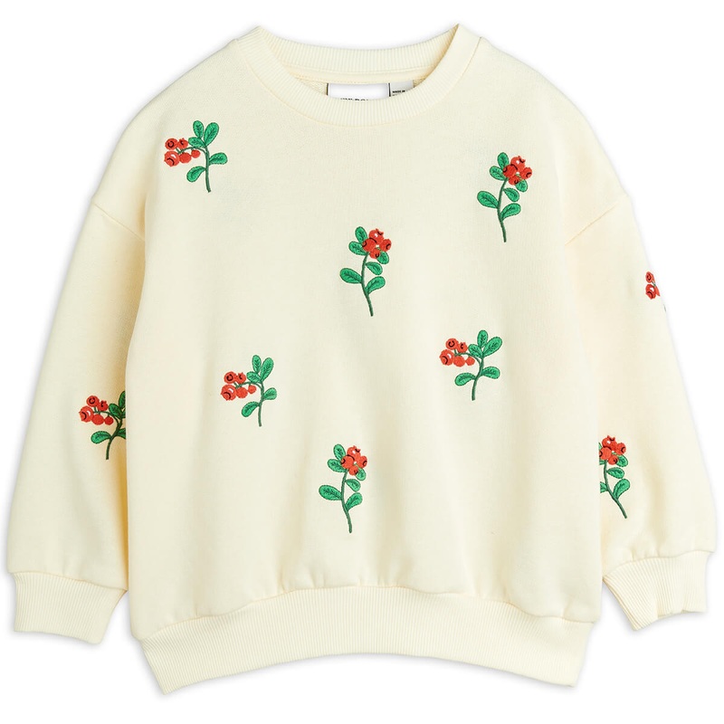 Lingonberries AOP Sweatshirt in Off White  by Mini Rodini