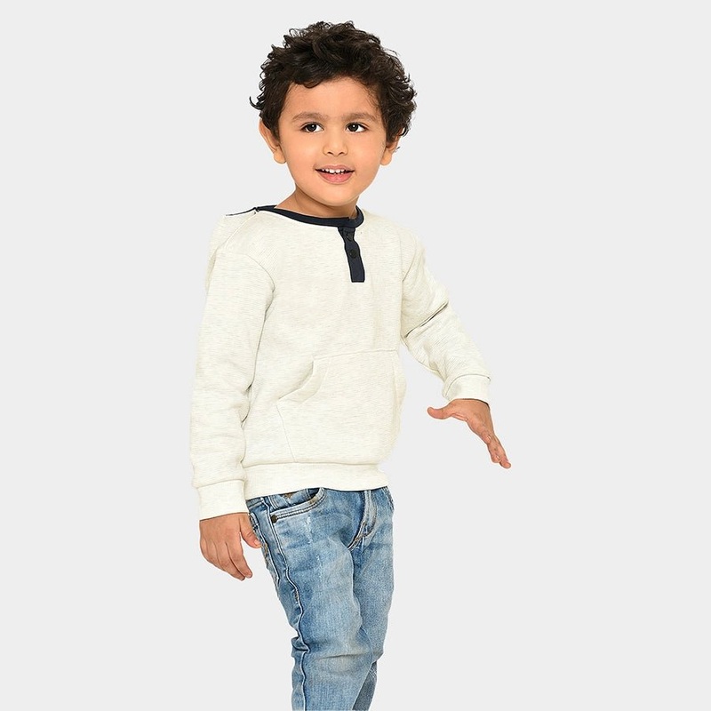 Misty White Hooded Pullover Sweatshirt