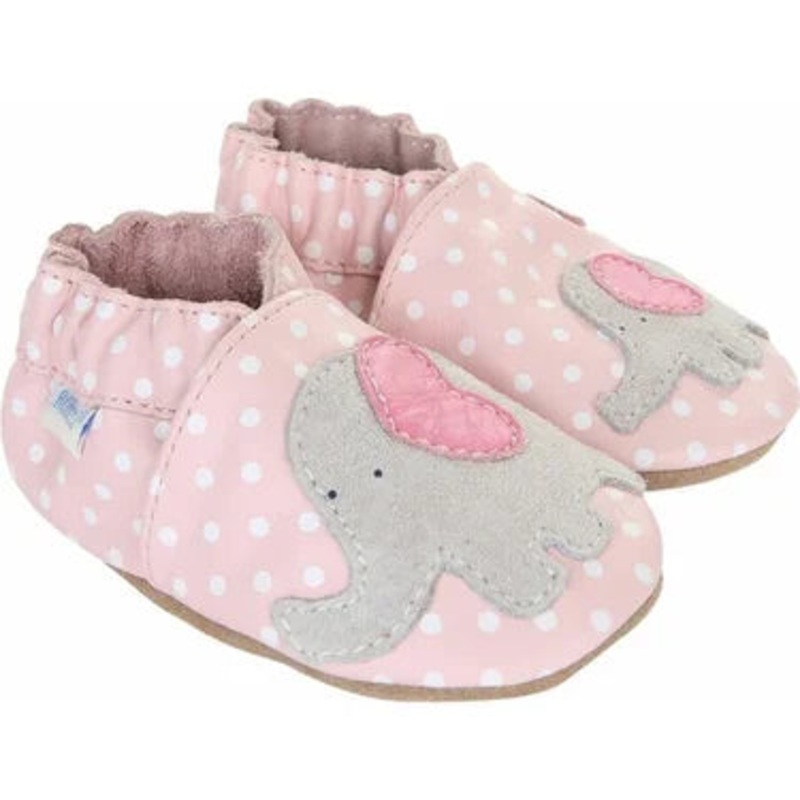 Robeez Little Peanut Elephant Soft Soles – Pink