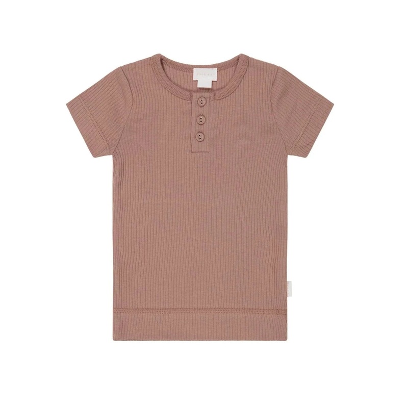 Jamie Kay Modal Henley Tee – Powder – Organic Cotton