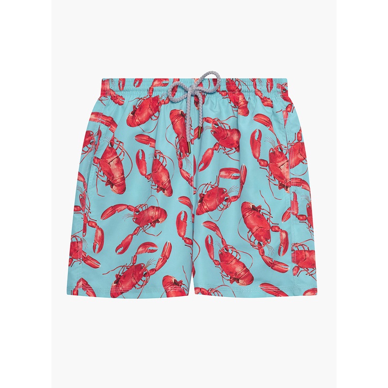Mens Daddy & Me  Swimshorts in Aqua Lobster