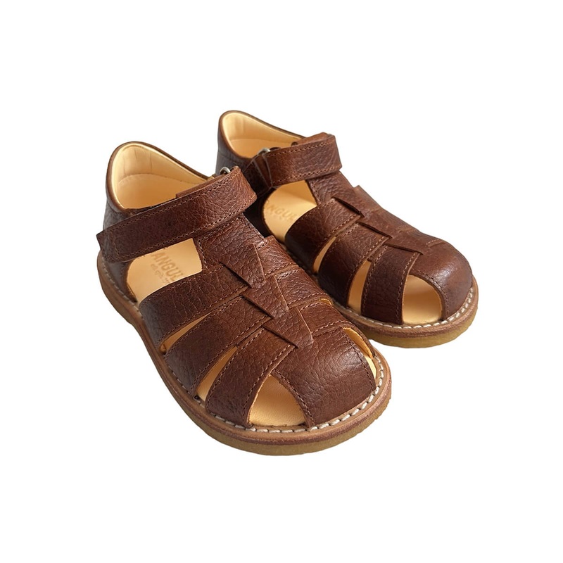 Fisherman Sandals in Textured Cognac by Angulus