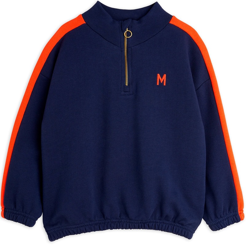 Panel Embroidered Sweatshirt in Blue by Mini Rodini