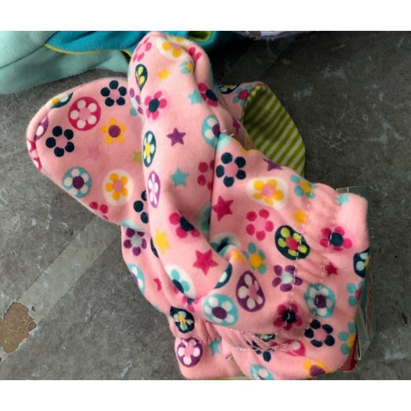 Zutano Cotton Booties – Pink Flowers (non-gripper bottom)