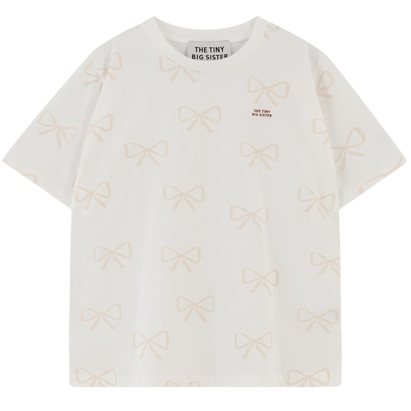 Bows Tee in Off White by The Tiny Big Sister