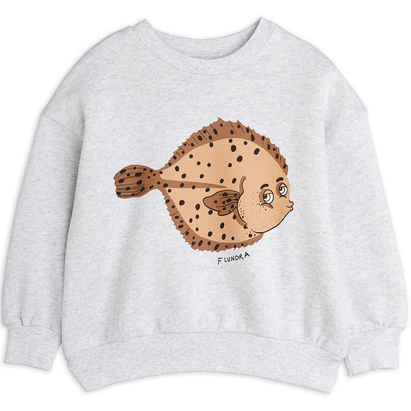 Flundra Sweatshirt in Grey Melange by Mini Rodini