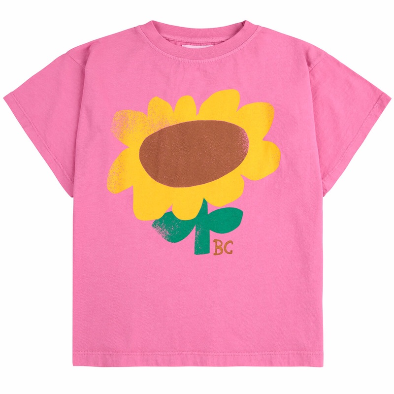 Sunflower T-Shirt in Fuchsia by Bobo Choses