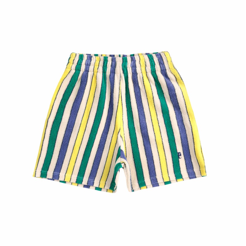 Multicolour Stripes Terry Bermuda Shorts by Bobo Choses