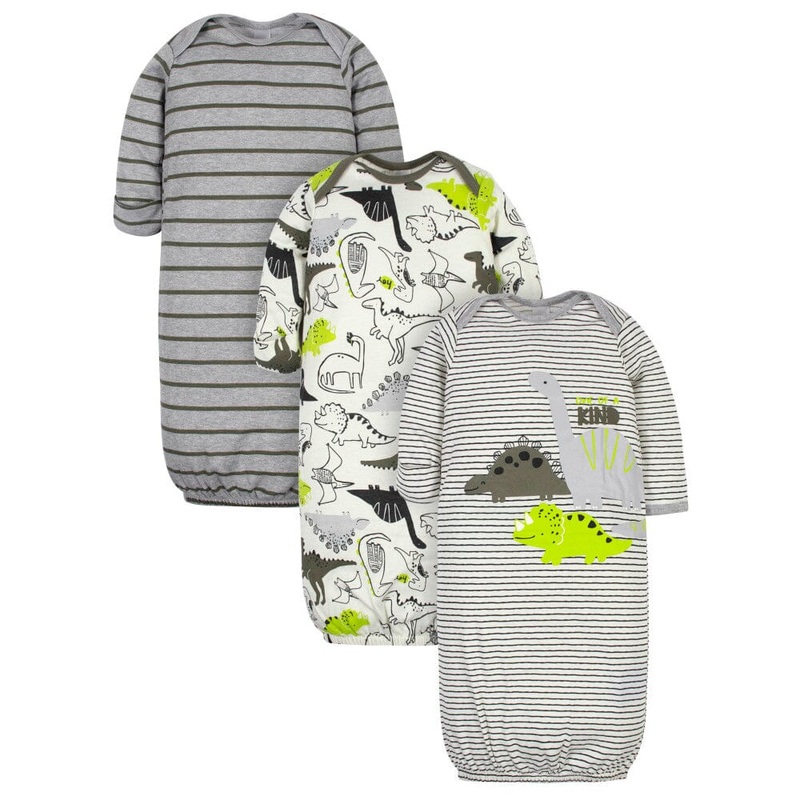 3-Pack Baby Boys Dino Gowns H9478446063