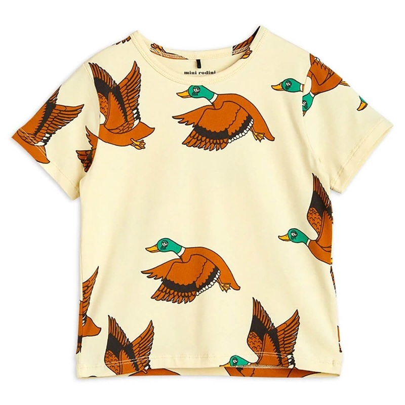 Ducks AOP T-Shirt in Yellow by Mini Rodini