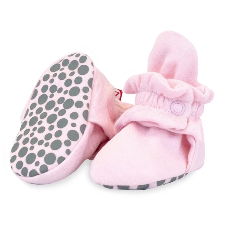 Zutano Organic Cotton Gripper Booties – Baby Pink