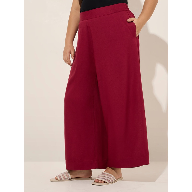 Diza Magenta Solid Palazzos LBNU253622056144