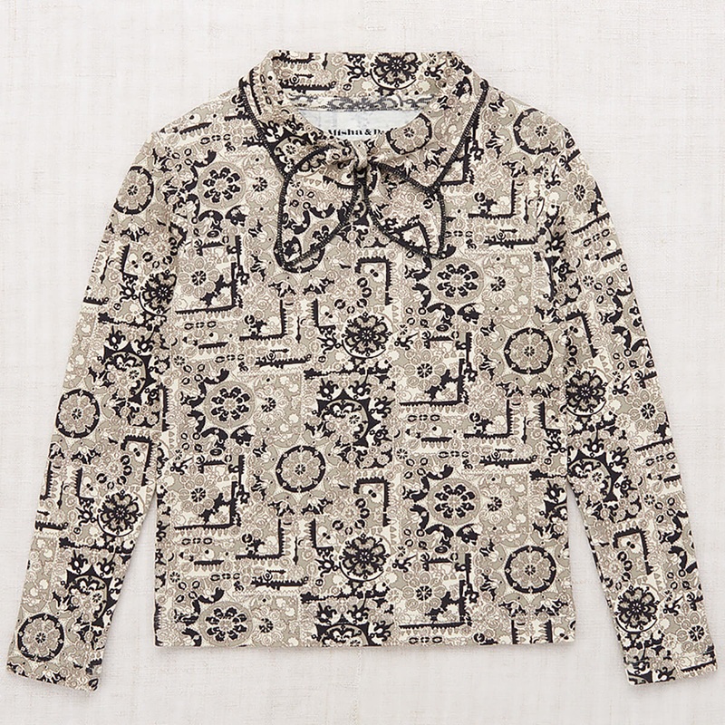 Junior Scout Top in Seal Gray Medallion by Misha & Puff