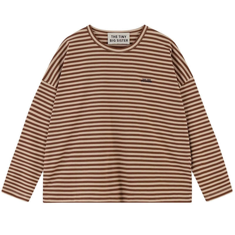 Striped Long Sleeve Tee in Chocolate / Vanilla by The Tiny Big Sister