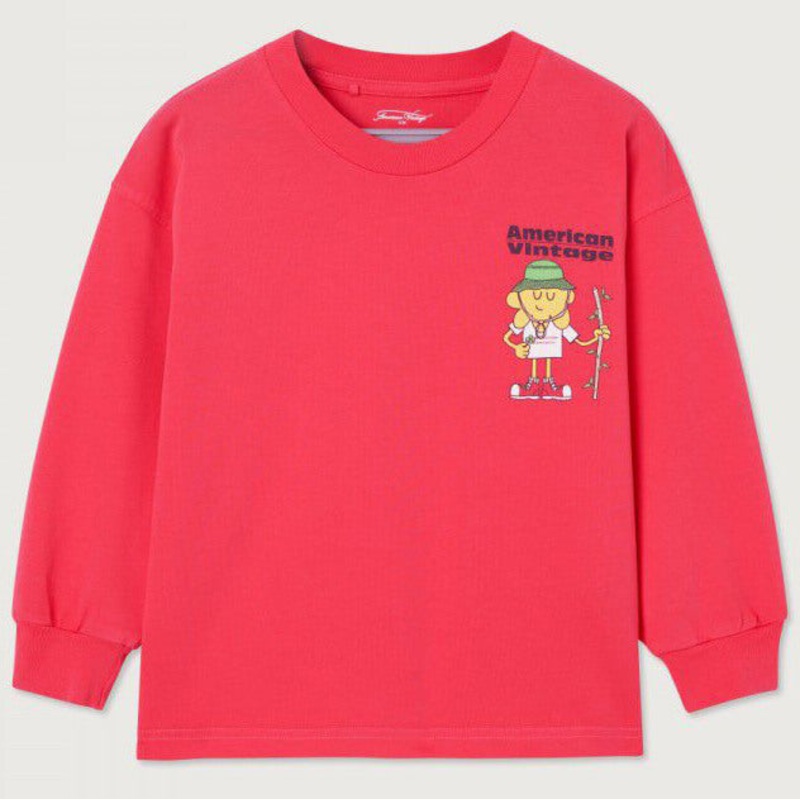 Fizvalley Kid’s Long Sleeve T Shirt in Vintage Raspberry by American Vintage