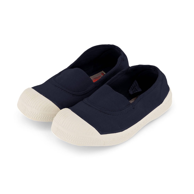 Elastic Tennis Shoe in Marine by Bensimon