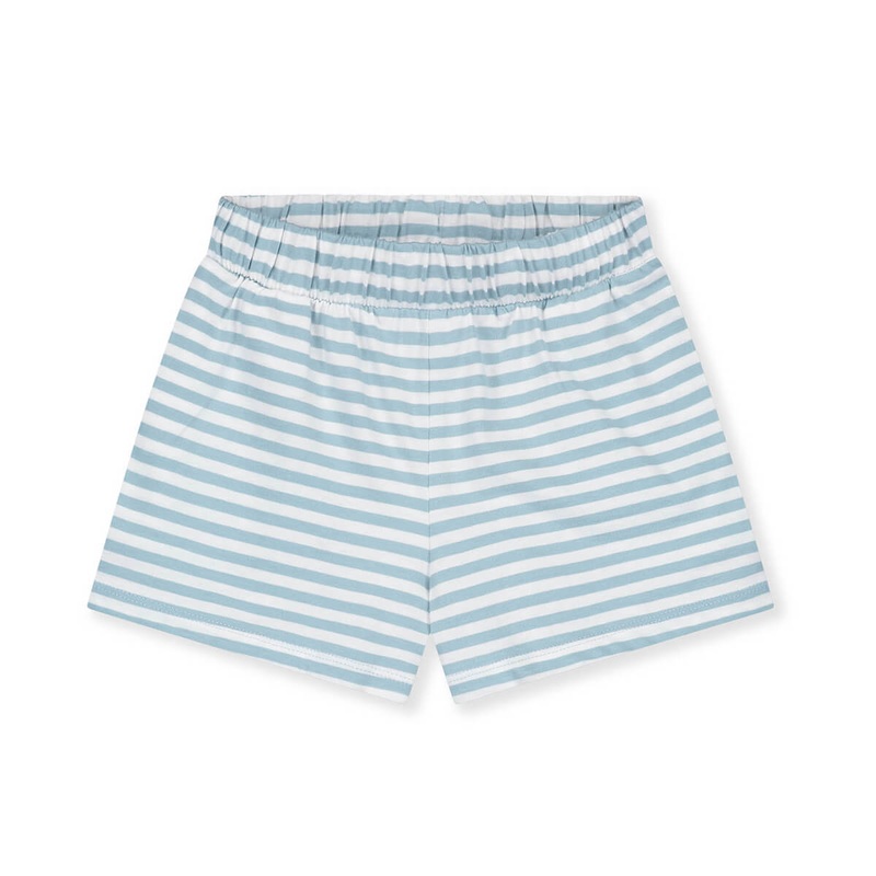 Elasticated Shorts in Sky / Off White by Gray Label