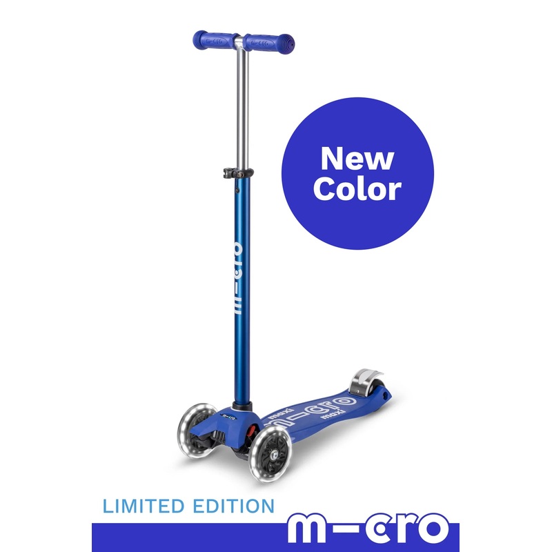 Blue White LED Micro Maxi Deluxe Scooter (5-12 years)