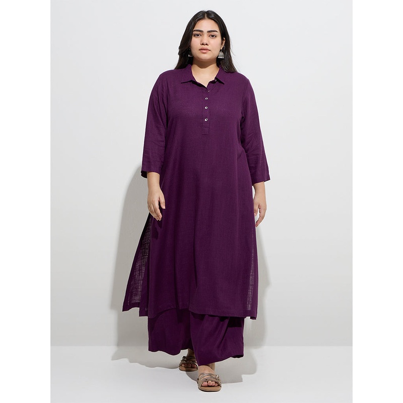 Diza Purple Solid Palazzos