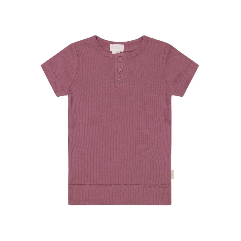 Jamie Kay Modal Henley Tee – Rosette – Organic Cotton