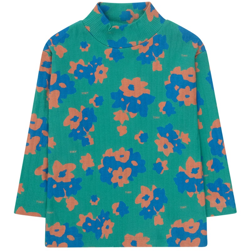 Flowers Mockneck Tee by Tinycottons