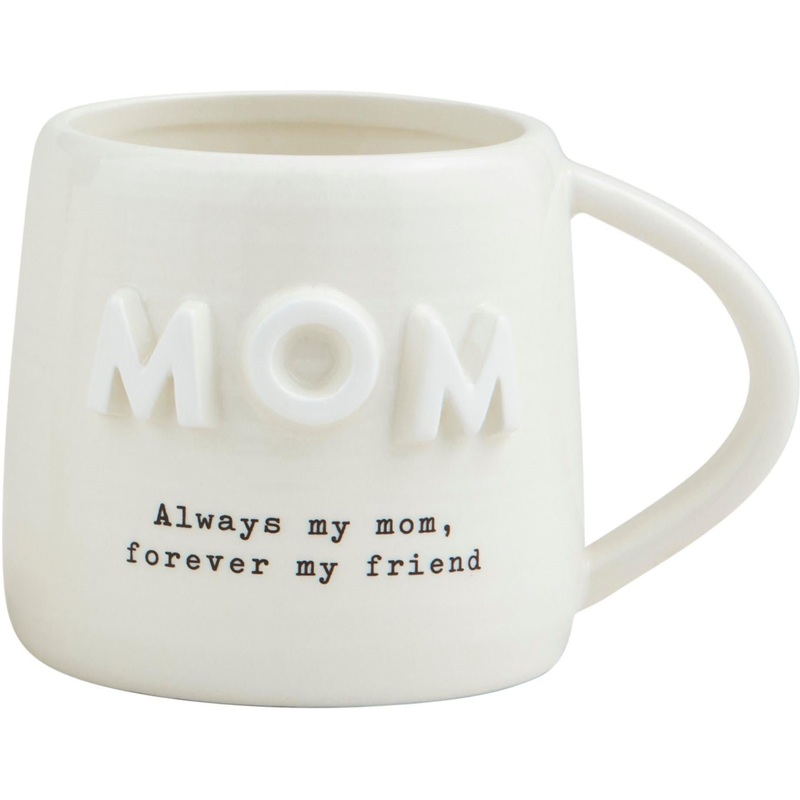Mud Pie White Mom Chunky Letter Mug