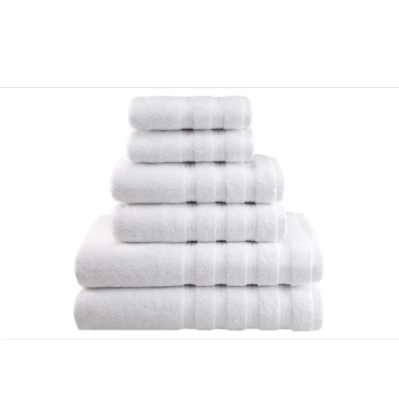 6-Piece 100% Turkish Genuine Cotton Premium & Luxury Towel Set for Bathroom & Kitchen 2 Bath Towels 2 Hand Towels & 2 Washcloths