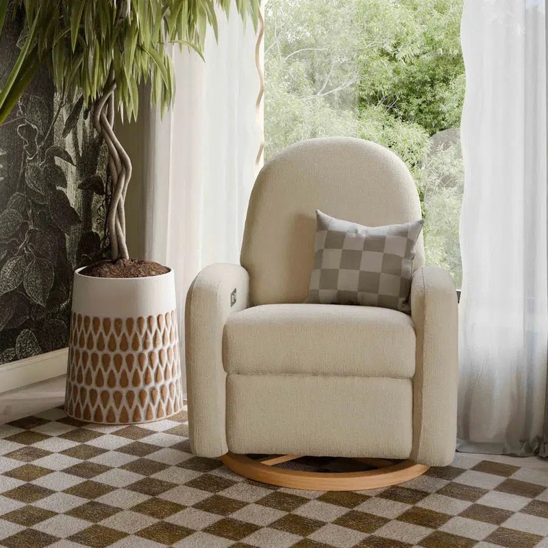 Babyletto – Nami Electronic Glider + Recliner – Cream Eco-Weave Performance Fabric