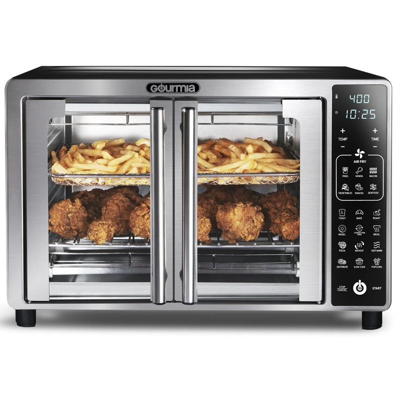 Digital Air Fryer Toaster Oven with Convenient Single-Pull French Doors