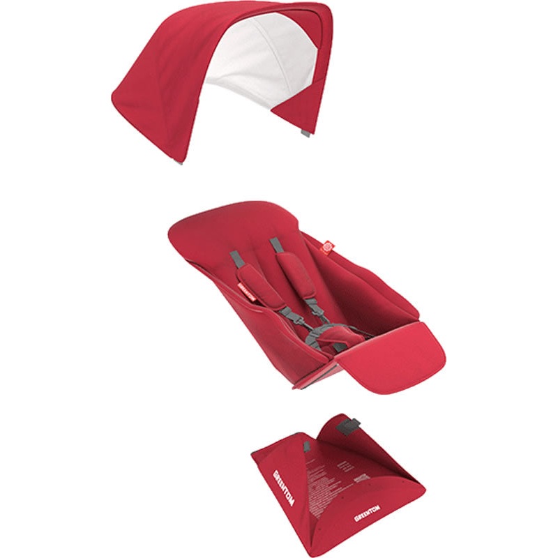 Greentom Reversible Seat Fabric Set – Red
